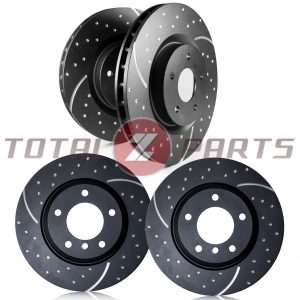 EBC® GD Dimpled/Slotted Front & Rear Brake Rotors for 350Z, G35 (w/Brembo Calipers)
