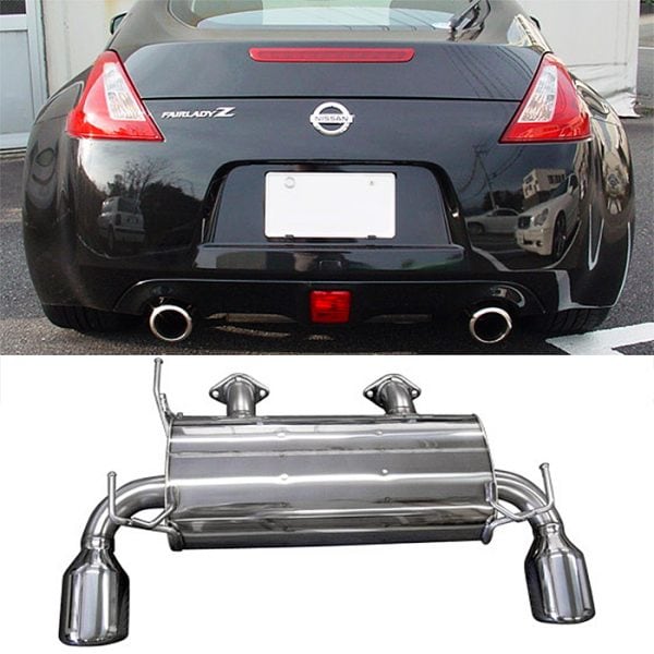 HKS Legamax Premium Exhaust w/Mid Pipes, 4.5" Dual Tips, 2009-2015 Nissan 370Z