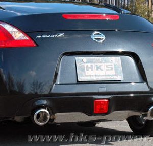 HKS Legamax Premium Exhaust w/Mid Pipes, 4.5" Dual Tips, 2009-2015 Nissan 370Z
