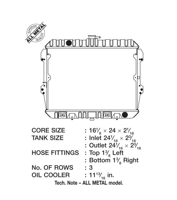 Datsun 280ZX High Quality Brass Metal 3-Row Replacement Radiator, Black, 1979-1983 2