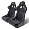 NRG FRP-310 Pair of Fiber Glass Bucket Style Racing Seat w/Adjustable Mounting Bracket, Black