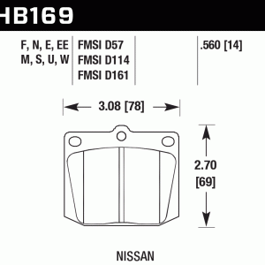 HAWK HPS Performance FRONT Brake Pads for 1970-1978 Datsun 240Z 260Z 280Z