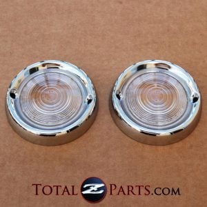 Datsun Roadster Parking Lamp Lenses Clear, Pair, 1963-69 *NOS*
