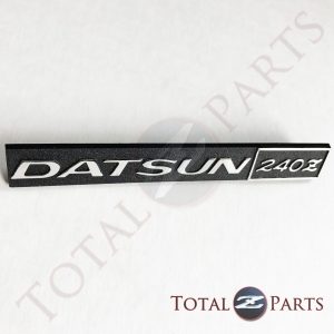 Datsun 240Z Chrome Plastic Dash Dashboard Glovebox Emblem, Reproduction NEW