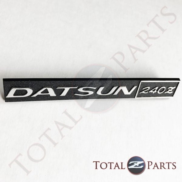 Datsun 240Z Chrome Plastic Dash Dashboard Glovebox Emblem, Reproduction NEW
