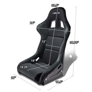 NRG FRP-310 Pair of Fiber Glass Bucket Style Racing Seat w/Adjustable Mounting Bracket, Black