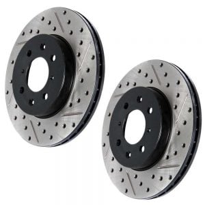 StopTech Slotted/Drilled 12.75" FRONT Brake Rotors for 350Z (03-08) w/Brembo