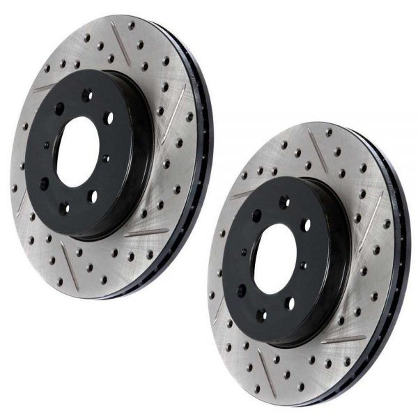 StopTech Slotted+Drilled 11.69" REAR Brake Rotors, for '90-96 Nissan 300ZX (Z32)