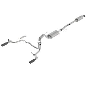 Borla® Catback S-Type Exhaust, 15-20 F-150 EcoBoost / 5.0L V8 (Black Tips)