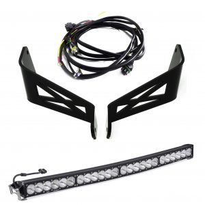 Can-Am Maverick X3 Rock Crawler LED Light Bar Roof Mount Kit. Waterproof, durable billet aluminum housing. Includes wiring harness.