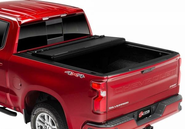 TotalZParts_BAKFlip-MX4-Matte-Hard-Bed-Cover_2019-Silverado-Sierra-448130-short-bed-folding-open