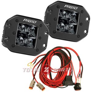Rigid D-Series Pro Spot Midnight Pair LED Lights Flush Mount