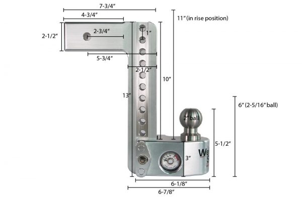 TotalZParts_Weigh-Safe-Trucks-Trailers-Towing-10IN-DROP-2-5IN-SHAFT-HITCH-BALL-MOUNT-WITH-KEY-LOCK-HITCH-PIN_WS10-2-5-KA-measurements-dimensions
