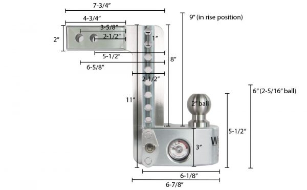 TotalZParts_Weigh-Safe-Trucks-Trailers-Towing-8IN-DROP-2IN-SHAFT-HITCH-BALL-MOUNT-WITH-KEY-LOCK-HITCH-PIN_WS8-2-KA-measurements-dimensions