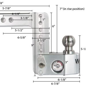 Weigh Safe® 6" Drop Hitch 2" Receiver w/ Tongue Weight Gauge 12,500LBS Weigh Safe® 6" Drop Hitch 2" Receiver w/ Tongue Weight Gauge 12,500LBS