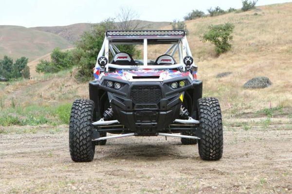 TotalZParts_Vision-X-Polaris-RZR-LED-Headlight-Upgrade-kit_installed-optimus-round-halo-UTV-ATV-DESERT