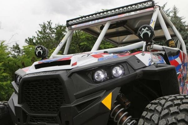 TotalZParts_Vision-X-Polaris-RZR-LED-Headlight-Upgrade-kit_installed-optimus-round-halo-UTV-ATV-OFF-ROAD-SIDE