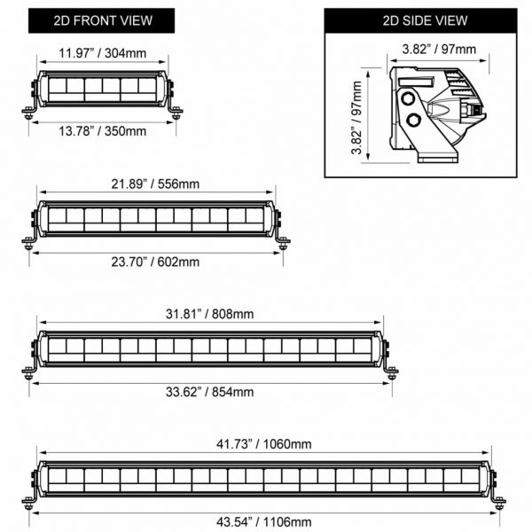 TotalZParts_Vision-X-Shocker-Dual-LED-Bar_standard-race-white-amber-models-dimensions-measurements
