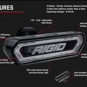 Rigid Industries® 90133 LED Rear Chase Tail Brake Light (Red)