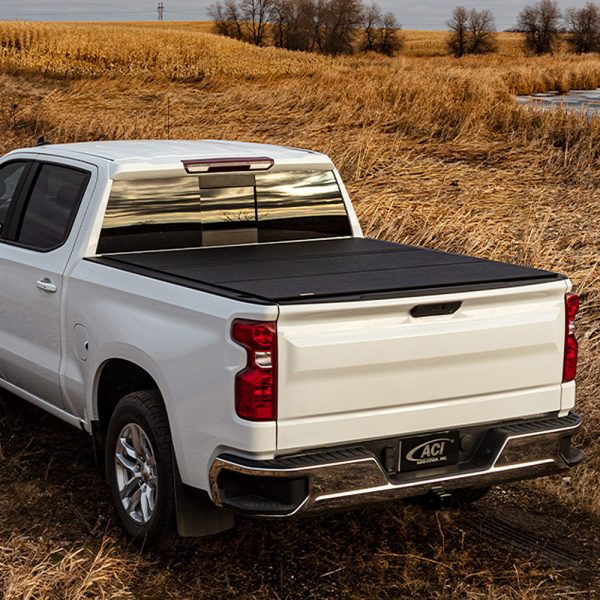 Access-Lomax-Matte-Black-Textured-Folding-Aluminum-Bed-Tonneau-Cover-Durable-Low-Profile-Chevy-Ford-Ram