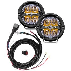 Rigid® 360-Series 4" Driving LED Fog Lights (Amber Backlight) with Harness