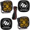 Baja Designs® Squadron™ SAE LED Amber Lights Pair Wide Cornering w/Rock Guards
