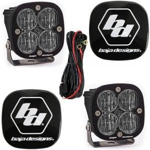 Baja Designs® Squadron™ SAE LED Fog Lights Pair Wide Cornering w/Rock Guards