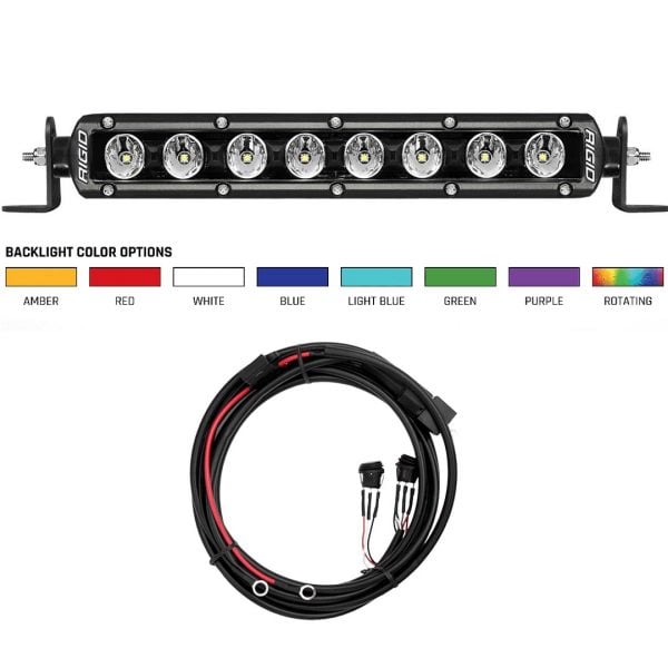 Rigid Industries® 10" Radiance Plus SR-Series 8 Option Backlight LED Bar w/Harness Rigid Industries® 10" Radiance Plus SR-Series 8 Option Backlight LED Bar w/Harness