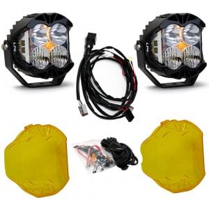 Baja Designs® LP4 Pro LED Clear Driving/Combo Lights Pair w/ Amber Rock Guards