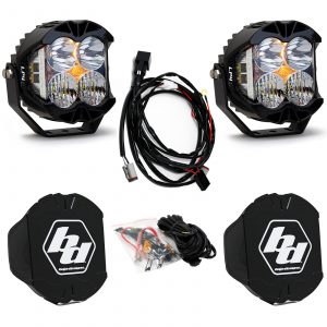 Baja Designs® LP4 Pro LED Clear Driving/Combo Lights Pair w/ Black Rock Guards