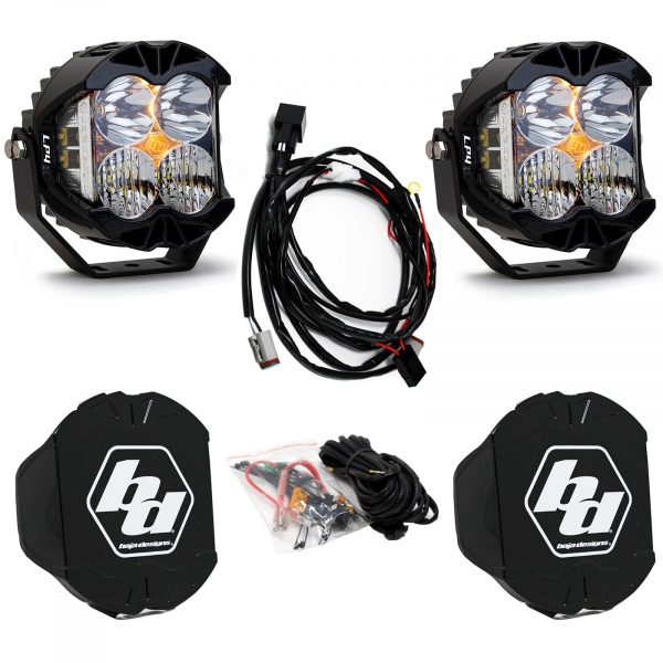 Baja Designs® LP4 Pro LED Clear Driving/Combo Lights Pair w/ Black Rock Guards Baja Designs® LP4 Pro LED Clear Driving/Combo Lights Pair w/ Black Rock Guards