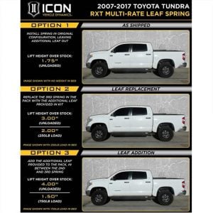 ICON® Multi Rate RXT Leaf Spring Pack Pair w/Add in Leaf (2007+ Toyota Tundra)