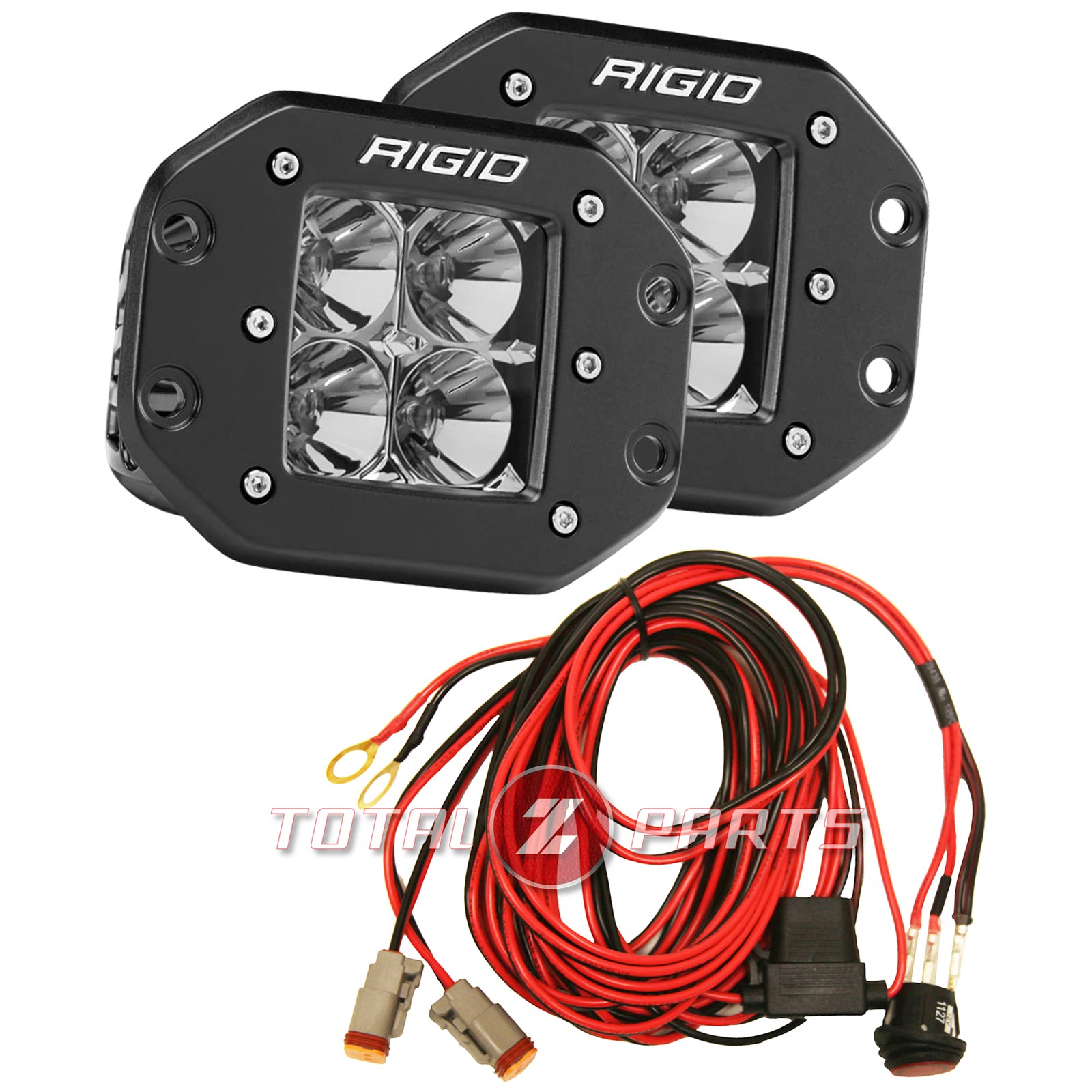 Rigid Industries® D-Series Pro Flood Pair LED Lights Flush Mount