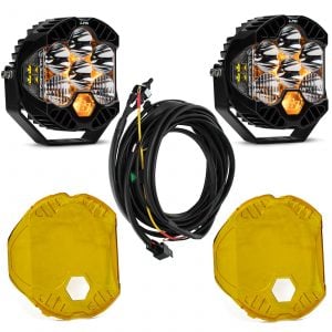 Baja Designs® LP6 Pro™ LED White Driving/Combo Lights Pair w/Amber Rock Guards