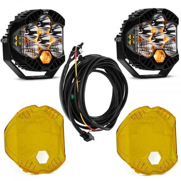 Baja Designs® LP6 Pro™ LED White Driving/Combo Lights Pair w/Amber Rock Guards Baja Designs® LP6 Pro™ LED White Driving/Combo Lights Pair w/Amber Rock Guards