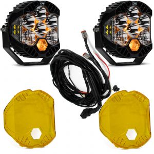 Baja Designs® LP6 Pro™ LED White Driving/Combo Lights Pair w/Amber Rock Guards & Upfitter Harness