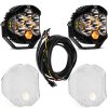 Baja Designs® LP6 Pro™ LED White Spot Lights Pair w/Harness & Clear Rock Guards