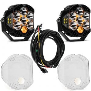 Baja Designs® LP6 Pro™ LED White Spot Lights Pair w/Harness & Clear Rock Guards Baja Designs® LP6 Pro™ LED White Spot Lights Pair w/Harness & Clear Rock Guards