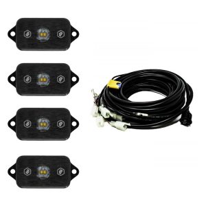 Baja Designs® Universal White LED Rock Lights Kit (4 Lights) w/Harness