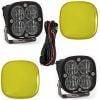 Baja Designs® Squadron™ SAE LED Fog Lights Pair Wide Cornering w/Amber Rock Guards