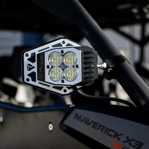 Baja Designs® Squadron LED Nighthawk Mirror Lights Kit Pair UTV ATV (1.75" Clamp)