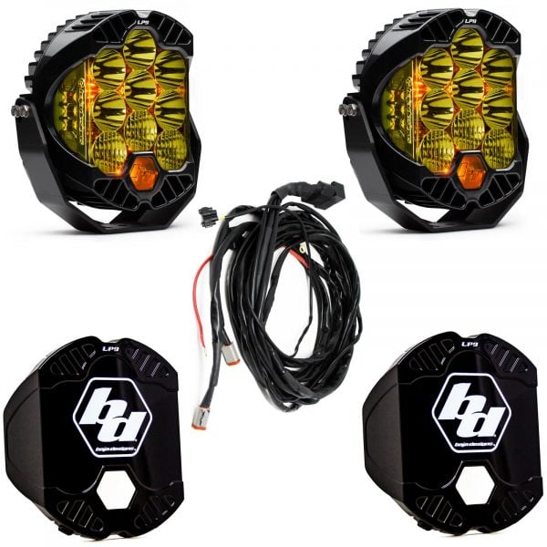 Baja Designs® LP9 Pro™ Pair Amber LED Driving/Combo Lights w/Harness & Rock Guards Baja Designs® LP9 Pro™ Pair Amber LED Driving/Combo Lights w/Harness & Rock Guards