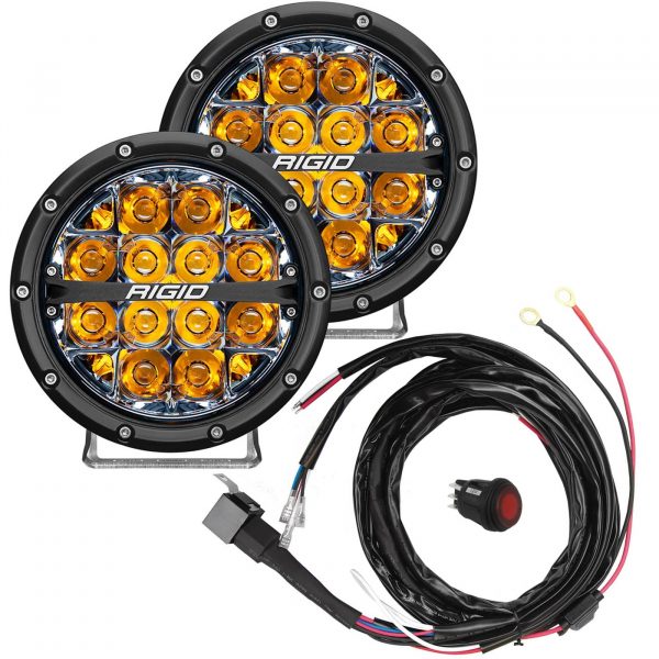 Rigid® 360-Series 6" Spot LED Fog Lights (Amber Backlight) with Harness