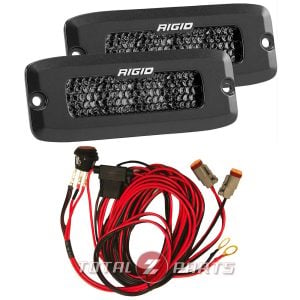 Rigid Industries® SR-Q Pro Midnight LED Spot Diffused Flush Mount Lights Pair Rigid Industries® SR-Q Pro Midnight LED Spot Diffused Flush Mount Lights Pair