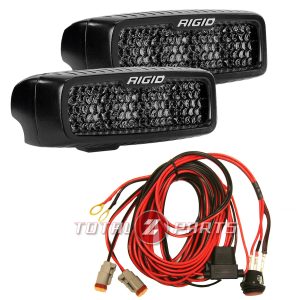 Rigid Industries® SR-Q Pro Midnight LED Spot Diffused Lights Pair & Wiring Rigid Industries® SR-Q Pro Midnight LED Spot Diffused Lights Pair & Wiring