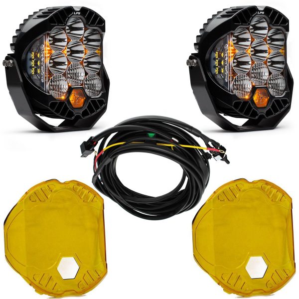 Baja Designs® LP9 Pro™ Pair LED Driving/Combo Lights (w/Harness, Amber Rock Guards)