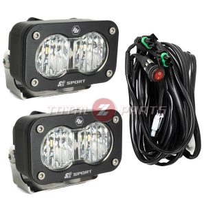 Baja Designs® S2 Sport™ LED Clear Wide Cornering Lights Pair & Wiring Harness