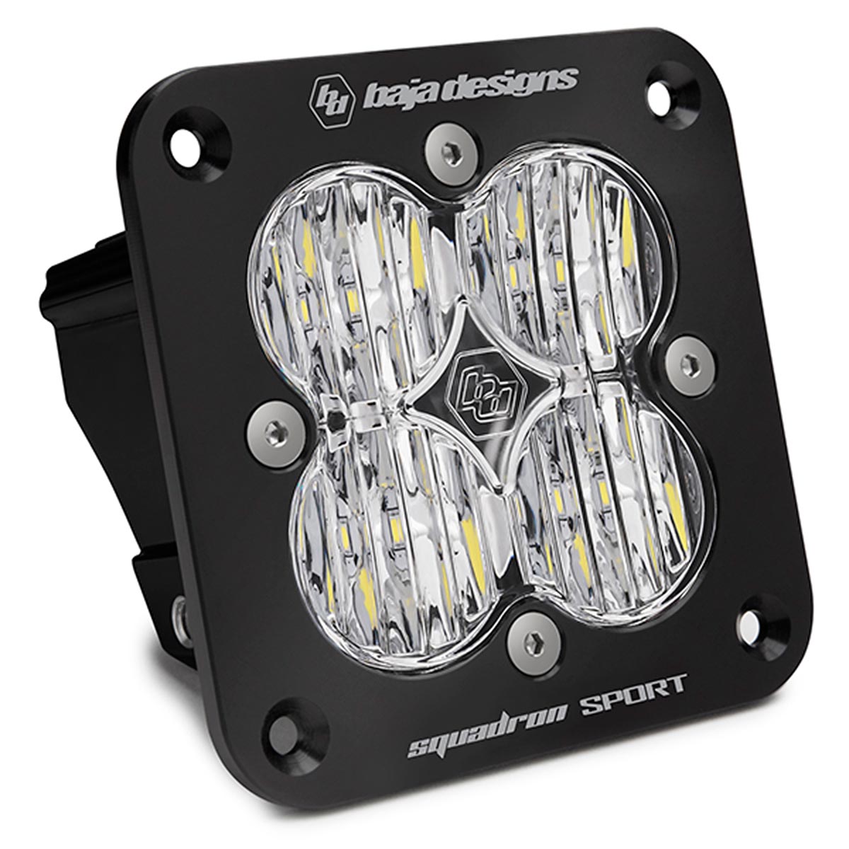 Baja Designs® Squadron Sport™ Black Flush Mount LED Light Pod (Clear Wide Cornering)
