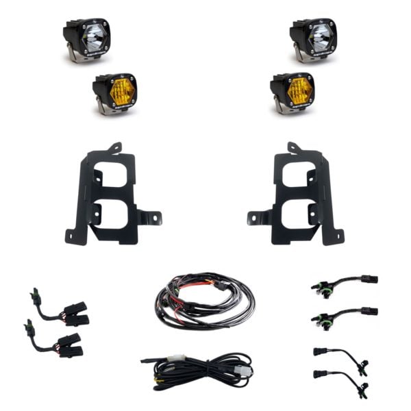 Baja Designs® S1 Dual Fog Pocket Light Kit Clear/Amber (GMC Sierra 1500 2019-2022)