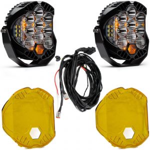 Baja Designs® LP9 Pro™ Pair LED Driving/Combo Lights (Upfitter Harness, Amber Rock Guards)